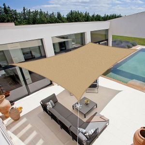 Voile d'ombrage rectangulaire 280g/m² - 3 x 2 m - Haute densité résistante au vent - Tissu micro-aéré