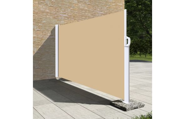 Stores latéral paravent extérieur brise vue pour terrasse - Armature blanc  - 1.6x3.5m - Dune