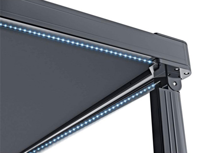 Pergola avec éclairage led intégré pluton 5600 sunny inch