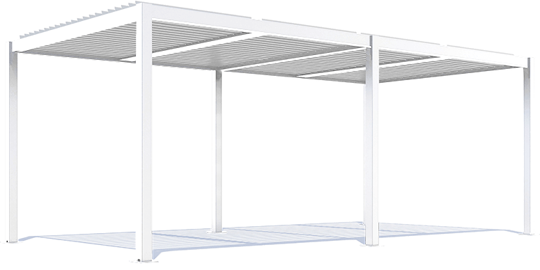 pergola bioclimatique autoportante à lames orientables en aluminium couleur Blanc Pluton 5720 sunny inch