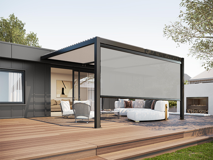 store vertical avec guide pour pergola adossée sunny inch