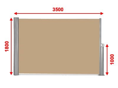 Stores latéral paravent extérieur brise vue pour terrasse - Dune - 1,6 x  3,5 m