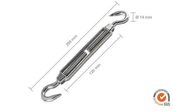 Tendeur croc-croc en INOX A4 - M8